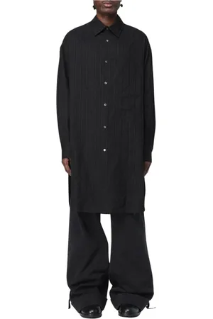 ANN DEMEULEMEESTER Koszule, Mężczyzna, Czarny, L, Czarny Sweter z Kołnierzem Stylowy Nowoczesny Design