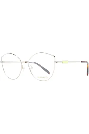 Emilio Pucci Akcesoria, Kobieta, Szary, ONE SIZE, Srebrne Okulary Optyczne Cat Eye