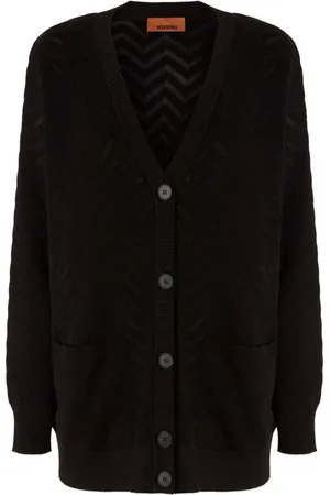 Missoni Swetry, Kobieta, Czarny, S, Czarny Sweter Rozpinany Cardigan