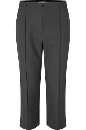 Samsøe Samsøe Spodnie, Kobieta, Czarny, S, Poliester, Capri pants z wysokim stanem i dopasowanym krojem