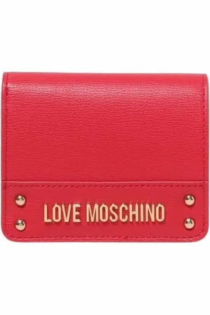 Moschino Akcesoria, Kobieta, Czerwony, ONE SIZE, Czerwony Portfel z Nitami Statement Akcesorium