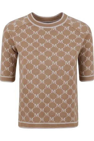 Max Mara Swetry, Kobieta, brązowy, S, Kaszmir, Brązowe T-shirty i Pola Portici