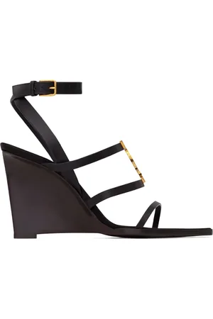 Saint Laurent Buty, Kobieta, Czarny, 35 1/2 EU, Stylowe Letnie Sandały dla Kobiet