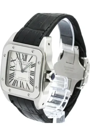 Cartier Pre-owned, Mężczyzna, Szary, ONE SIZE, Skóra, Pre-owned Leather watches