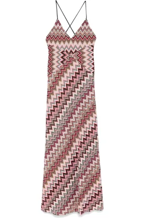 Missoni Sukienki, Kobieta, Wielobarwność, S, Wielokolorowa Sukienka z Krzyżującymi się Paskami