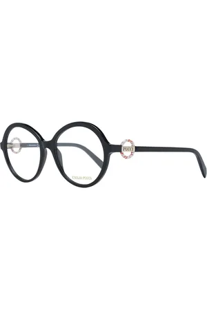 Emilio Pucci Akcesoria, Kobieta, Czarny, ONE SIZE, Czarne Okulary Optyczne Damskie Styl Okrągły