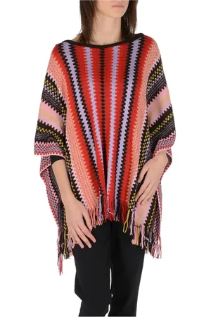 Missoni Kurtki, Kobieta, Wielobarwność, ONE SIZE, Wełna, Sweter z geometrycznym wzorem, długi rękaw
