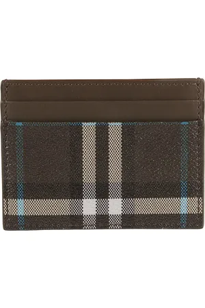 Burberry Akcesoria, Kobieta, Wielobarwność, ONE SIZE, Khaki Wzór Kratki Portfel z Miejscem na Karty