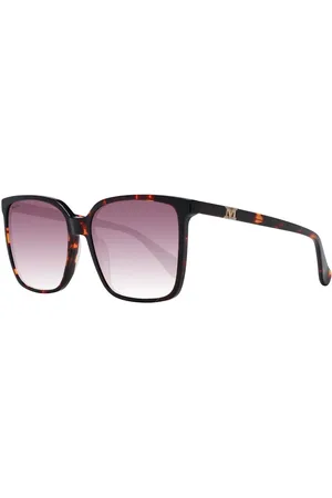 Max Mara Akcesoria, Kobieta, Czerwony, ONE SIZE, Czerwone kwadratowe okulary przeciwsłoneczne dla kobiet