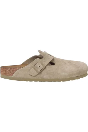 Birkenstock Buty, Mężczyzna, Zielony, 38 EU, Zamsz, Kaki Zamszowe Chodaki z Zapięciem na Sprzączkę
