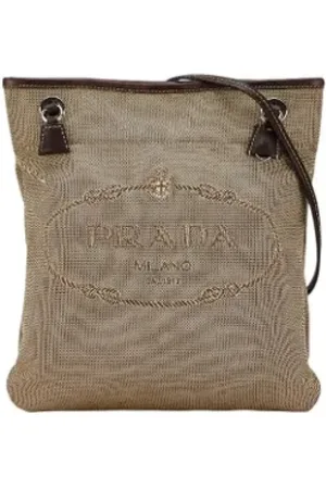 Prada Pre-owned, Kobieta, Beżowy, ONE SIZE, Pre-owned Canvas prada-bags