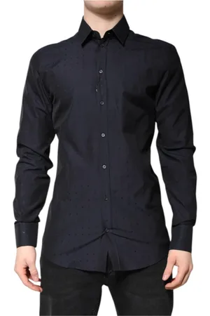 Dolce & Gabbana Koszule, Mężczyzna, Czarny, L, Koszula Slim Fit z Logo