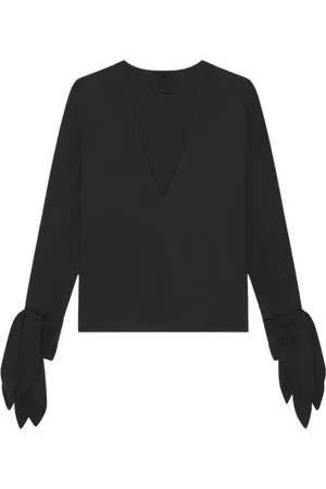 Givenchy Koszulki, Kobieta, Czarny, S, Elegancka Bluzka z Dekoltem V