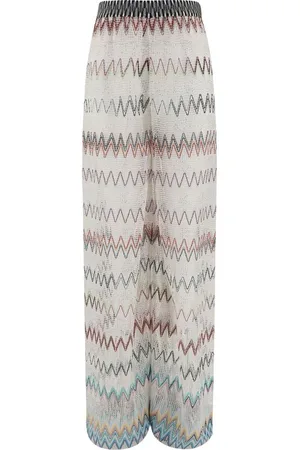 Missoni Spodnie, Kobieta, Wielobarwność, S, Spodnie z siateczki w sylwetce dzwonu