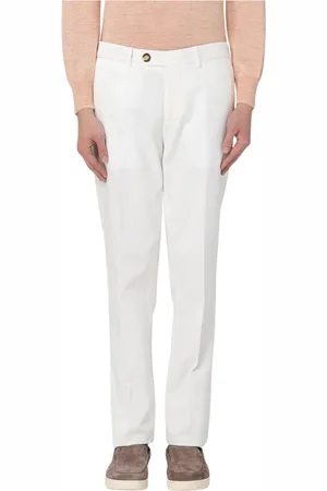 Brunello Cucinelli Spodnie, Mężczyzna, Biały, L, Nowoczesne Spodnie Casual