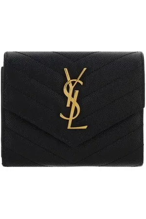 Saint Laurent Akcesoria, Kobieta, Czarny, ONE SIZE, Portfel z Pikowanym Matelassé i Logo YSL