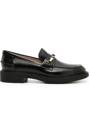 Gianvito Rossi Buty, Kobieta, Czarny, 40 EU, Czarne Skórzane Lordsy z Ozdobną Sprzączką