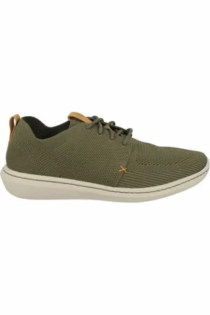 Clarks Buty, Mężczyzna, Zielony, 43 1/2 EU, Casual męskie oliwkowe buty sznurowane