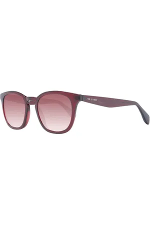 Ted Baker Akcesoria, Mężczyzna, Czerwony, ONE SIZE, Czerwone Kwadratowe Okulary Przeciwsłoneczne z Efektem Gradient