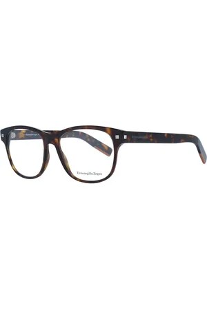 Ermenegildo Zegna Akcesoria, unisex, brązowy, ONE SIZE, Brązowe Okulary Optyczne Męskie Styl Okrągły