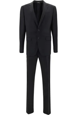 Dolce & Gabbana Garnitury, Mężczyzna, Czarny, L, Elegancki wełniany garnitur z klasycznymi detalami