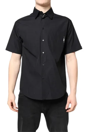 Msgm Koszule, Mężczyzna, Czarny, S, Czarna Koszula Casual z Nadrukiem