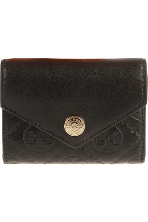 Tory Burch Akcesoria, Kobieta, Czarny, ONE SIZE, Portfel Koperta Monogram Czarny