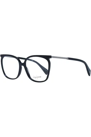 YOHJI YAMAMOTO Akcesoria, Kobieta, Czarny, ONE SIZE, Czarne Okulary Optyczne Damskie Kwadratowy Styl