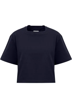 Bottega Veneta Koszulki, Kobieta, Niebieski, M, Bawełna, Niebieski podstawowy T-shirt z japońskiej bawełny