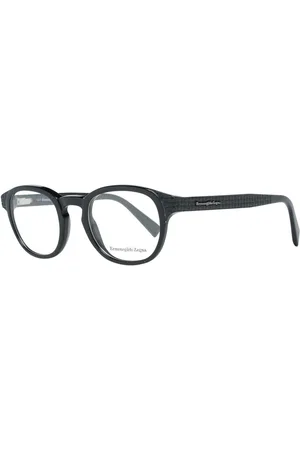 Ermenegildo Zegna Akcesoria, Mężczyzna, Czarny, ONE SIZE, Czarne Okulary Optyczne Mężczyźni Styl Okrągły
