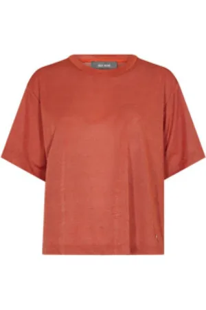Mos Mosh Koszulki, Kobieta, Czerwony, L, Klasyczny T-shirt z Okrągłym Dekoltem dla Kobiet