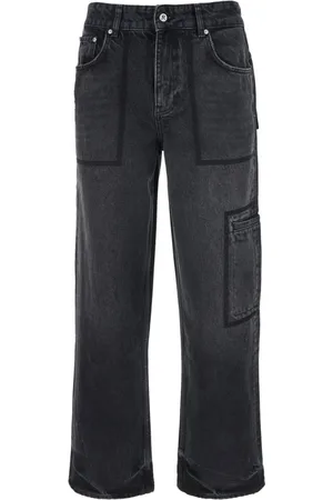 Represent Jeansy, Mężczyzna, Czarny, W33, Denim, Czarne Jeansyy Cargo z Denimu