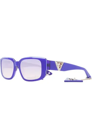 Guess Akcesoria, Kobieta, Fioletowy, ONE SIZE, Fioletowe Okulary Przeciwsoneczne Damskie Stylowe Prostokątne