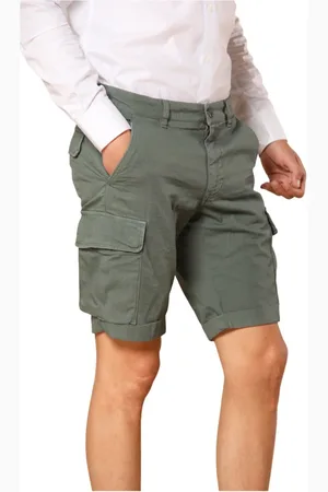 Masons Szorty, Mężczyzna, Zielony, M, Bawełna, Slim Fit Cargo Bermuda Shorts