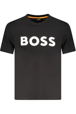 HUGO BOSS Koszulki, Mężczyzna, Czarny, 2XL, Bawełna, Czarna Bawełniana Męska Koszulka