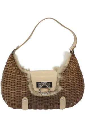 Salvatore Ferragamo Pre-owned, Kobieta, Beżowy, ONE SIZE, Skóra, Pre-owned Skórzane torebki