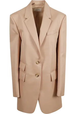 Sportmax Kurtki, Kobieta, Beżowy, XS, Beżowy Blezer Podkreśl Styl Elegancki Sofistykowany