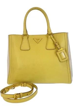 Prada Pre-owned, Kobieta, Żółty, ONE SIZE, Skóra, Pre-owned Skórzane torebki