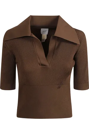 Patou Koszulki, Kobieta, brązowy, S, Rib Polo T-shirty i Polosy