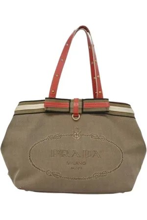 Prada Pre-owned, Kobieta, Beżowy, ONE SIZE, Pre-owned Canvas prada-bags