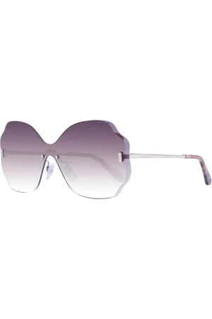 Ted Baker Akcesoria, Kobieta, Różowy, ONE SIZE, Len, Różowe Złoto Damskie Okulary Przeciwsłoneczne Mono Lens