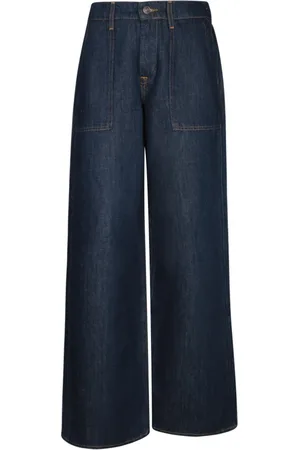 7 for all Mankind Jeansy, Kobieta, Niebieski, W28, Jeansyy z szerokimi nogawkami i wysokim stanem