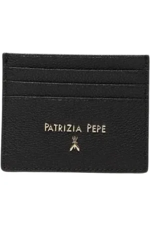 Patrizia Pepe Akcesoria, Kobieta, Czarny, ONE SIZE, Czerwony Portfel na Karty ze Skóry