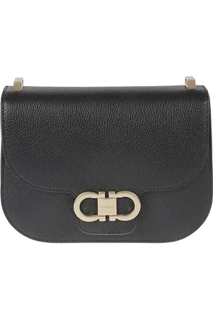 Salvatore Ferragamo Torebki, Kobieta, Czarny, ONE SIZE, Geometryczna torba na ramię w kolorze czarnym