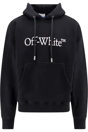 OFF-WHITE Bluzy, Mężczyzna, Czarny, S, Bawełna, Bawełniana bluza z kapturem i nadrukiem logo