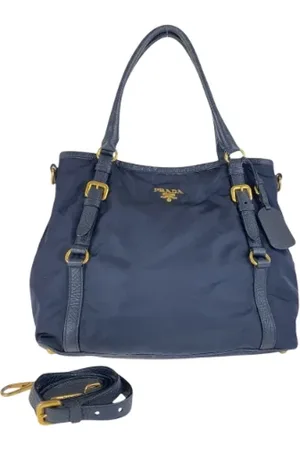 Prada Pre-owned, Kobieta, Niebieski, ONE SIZE, Skóra, Pre-owned Canvas handbags