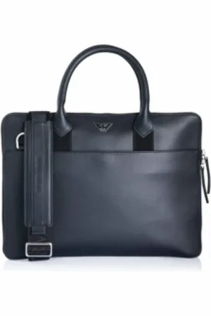 Emporio Armani Torebki, unisex, Czarny, ONE SIZE, Czarna torba na laptopa dla mężczyzn