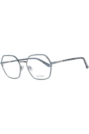 Guess Akcesoria, Kobieta, Szary, ONE SIZE, Srebrne Okulary Optyczne Damskie Styl Kwadratowy