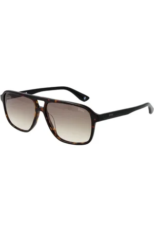 BMW Akcesoria, unisex, brązowy, ONE SIZE, Brązowe Okulary Aviator z Żółtymi Szkłami Gradientowymi