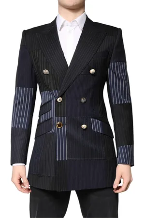 Dolce & Gabbana Kurtki, Mężczyzna, Wielobarwność, S, Wielokolorowa Patchworkowa Formalna Marynarka